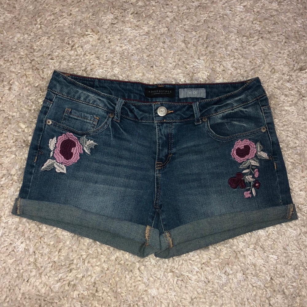 Aeropostale Flowers Jean Shorts